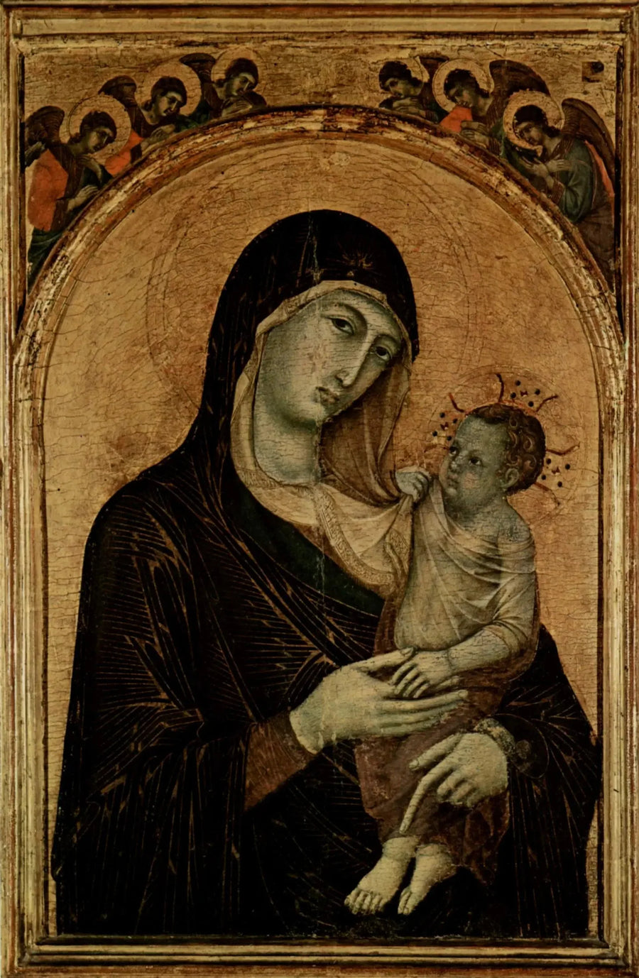 Virgem com o Menino e seis Anjos - Duccio di Buoninsegna