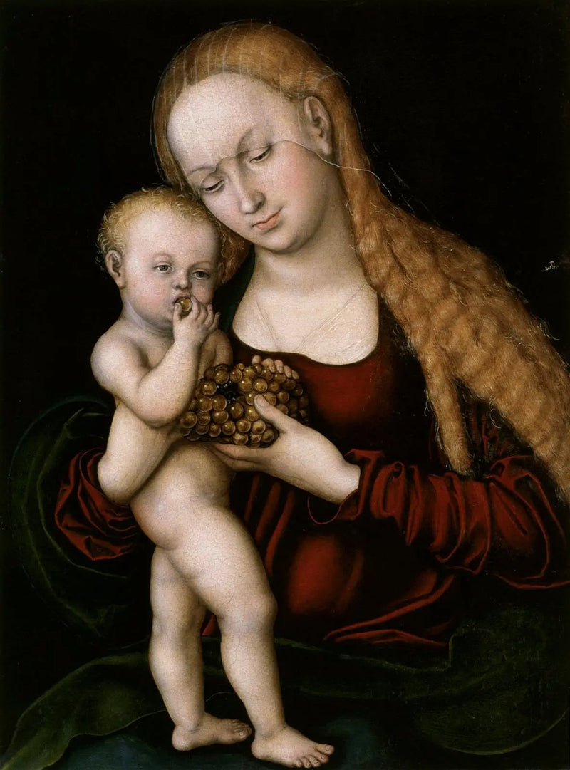 Virgem com o Menino comendo uvas - Lucas Cranach, o Velho