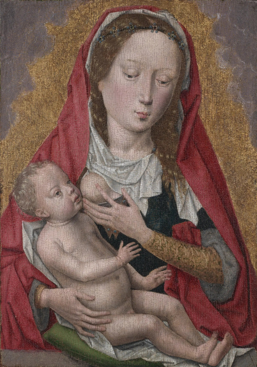 Vierge à l'Enfant - Hans Memling image 1 copie de tableau peinte à la main
