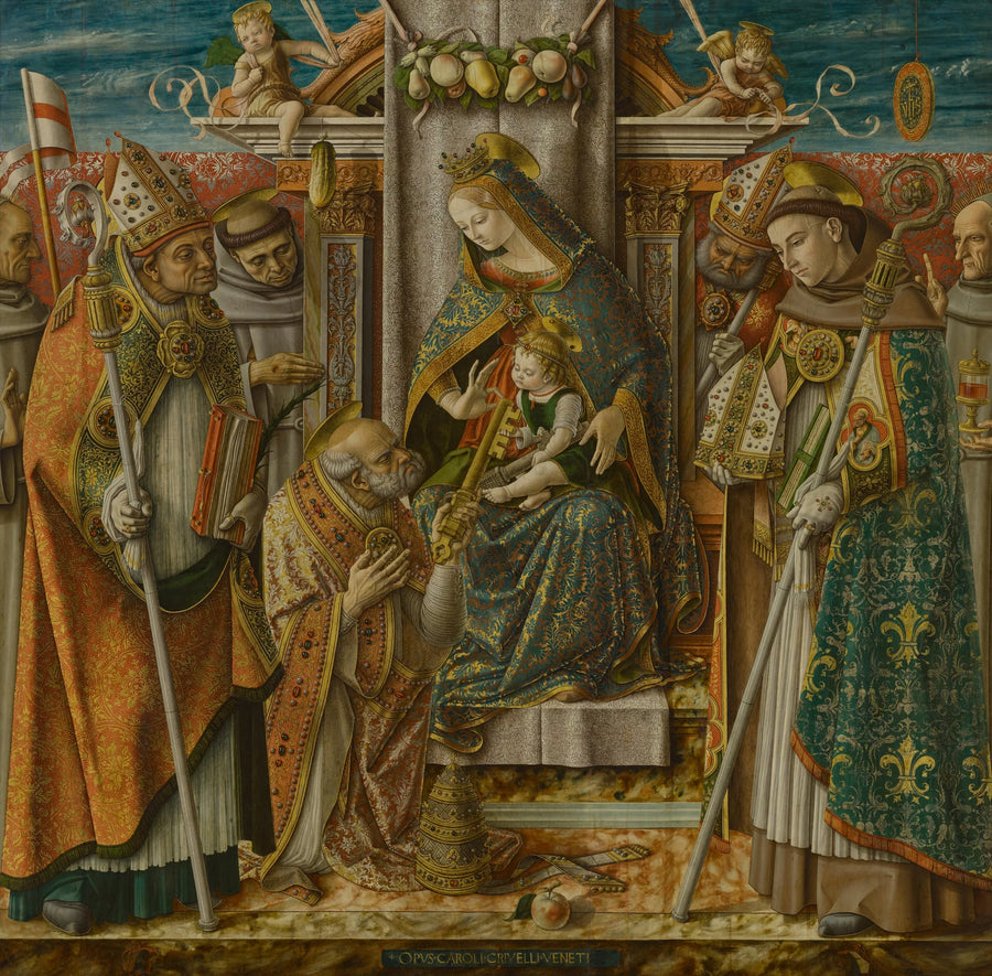 Virgem com o Menino em trono com santos - Carlo Crivelli