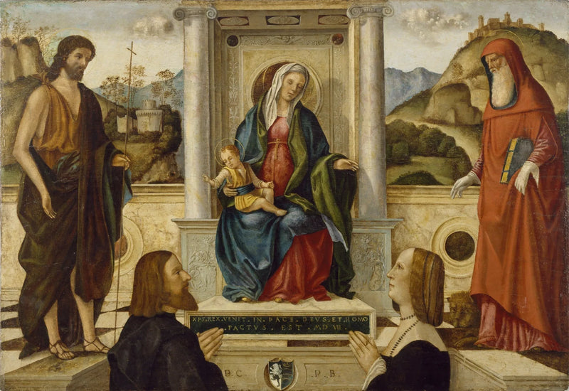 Virgem com o Menino em trono com santos e um doador - Vittore Carpaccio