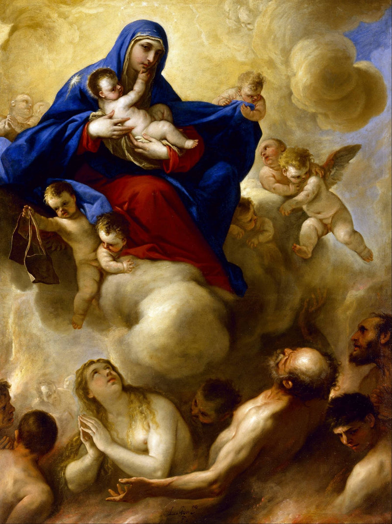 Virgem com o Menino e as almas do Purgatório - Luca Giordano