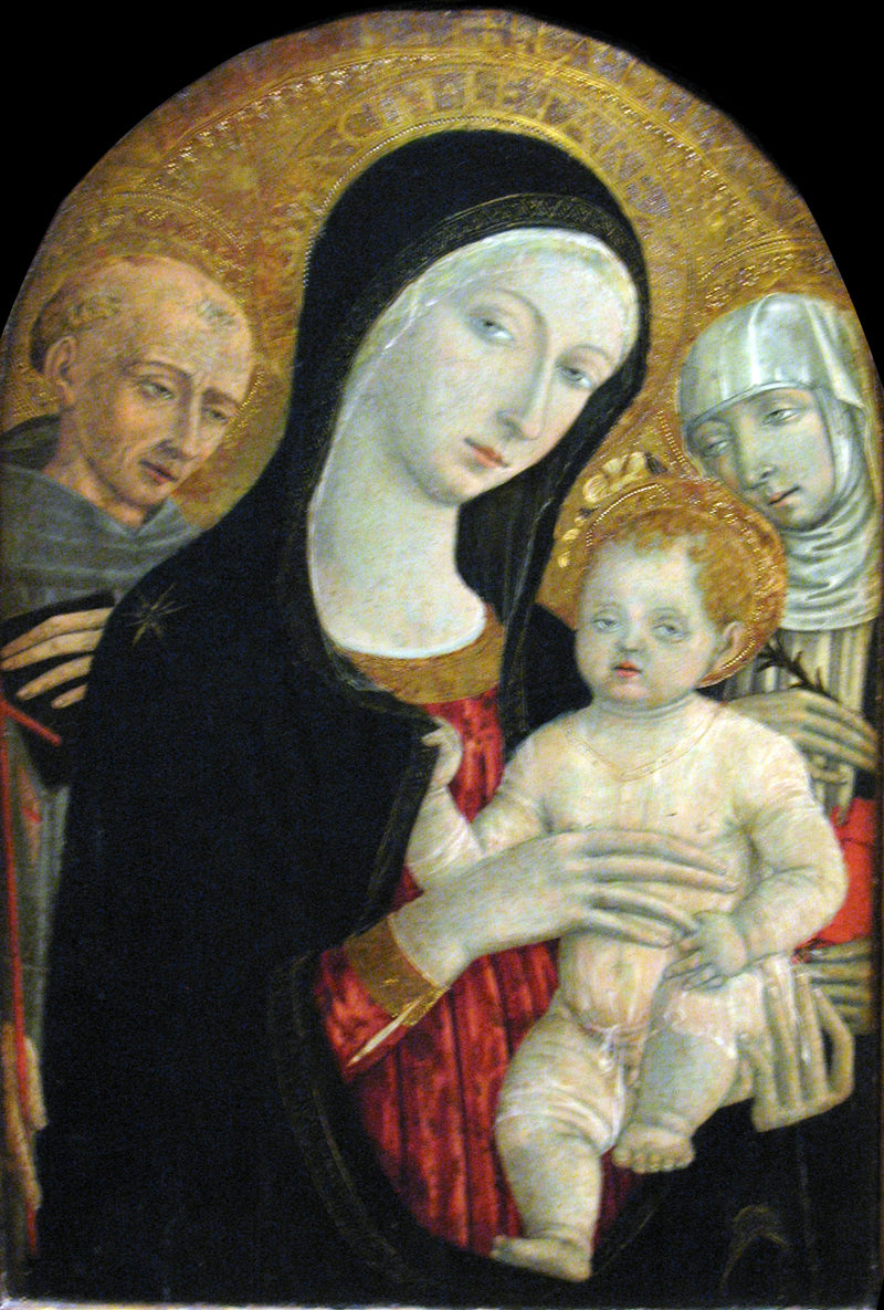 Virgem com o Menino com São Francisco e Santa Catarina de Siena - Matteo di Giovanni