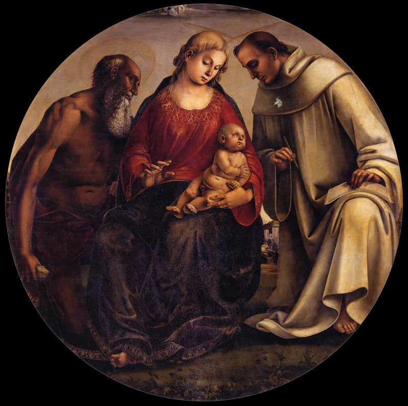 Virgem com o Menino, São Jerônimo e São Bernardo de Clairvaux - Luca Signorelli