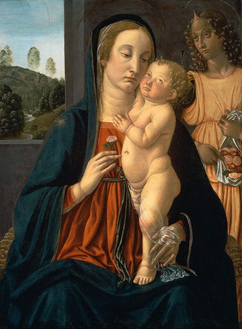 Virgem com o Menino e um anjo - Cosimo Rosselli