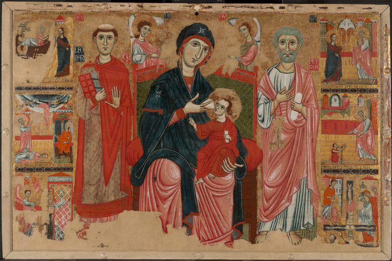 Virgem com o Menino em majestade com São Leonardo e São Pedro e cenas da vida de São Pedro - Mestre de Magdalen