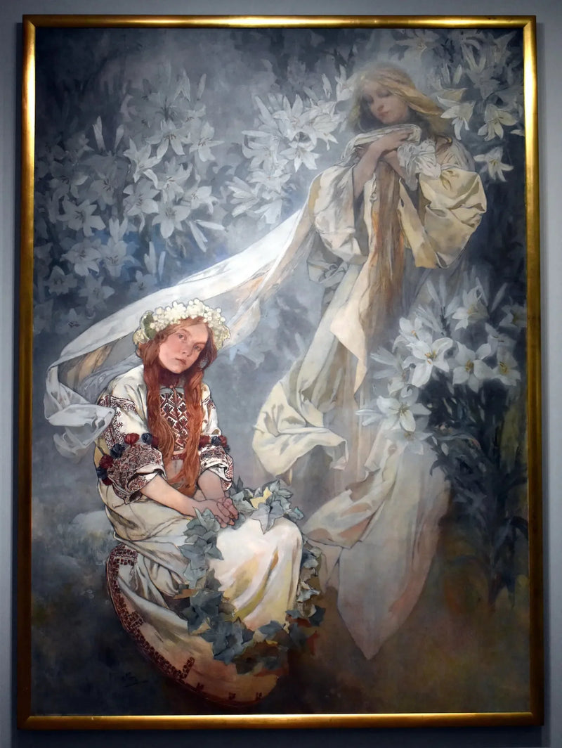 Virgem com Lírios - Alphonse Mucha