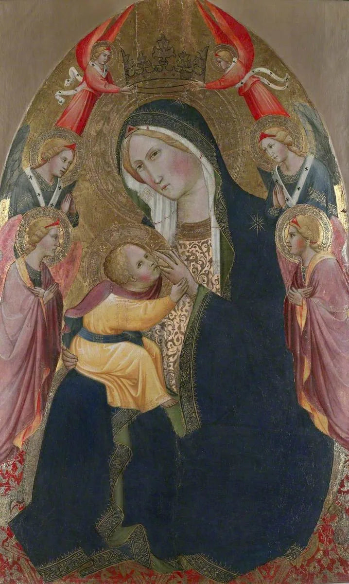 Virgem da Humildade com anjos adoradores - Agnolo Gaddi