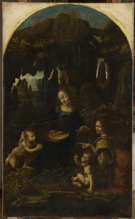 La Vierge, l'Enfant Jésus, saint Jean Baptiste et un ange, dit La Vierge aux rochers - Leonardo da Vinci Léonard de Vinci