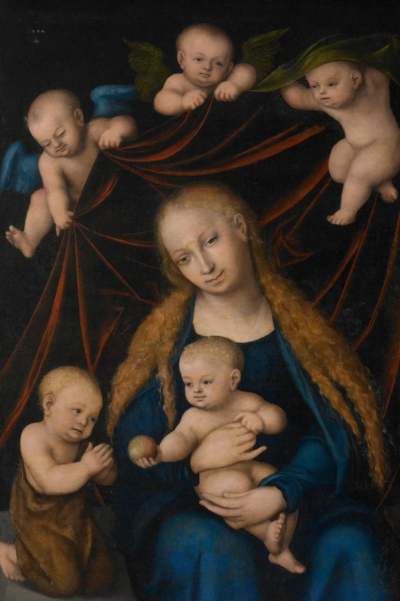 Virgem, Menino, São João Batista e Anjos - Lucas Cranach, o Velho