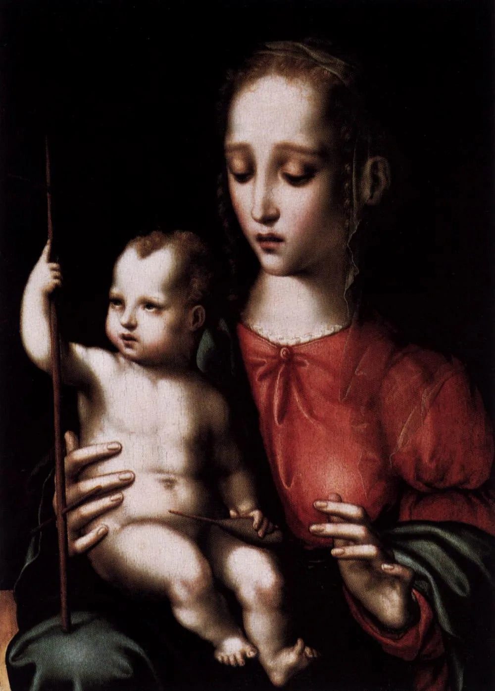 Vierge et Enfant avec un fuseau - Luis de Morales image 1 copie de tableau peinte à la main