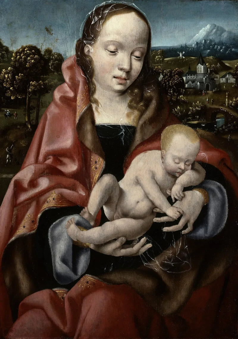 Virgem e Menino Jesus Dormindo - Joos van Cleve