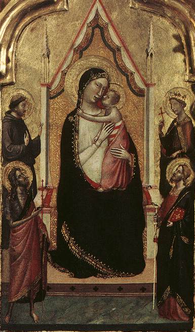 Virgem e Menino no trono com santos - Bernardo Daddi