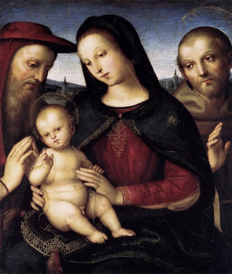 Virgem e o Menino com os santos Jerônimo e Francisco - Rafael Sanzio