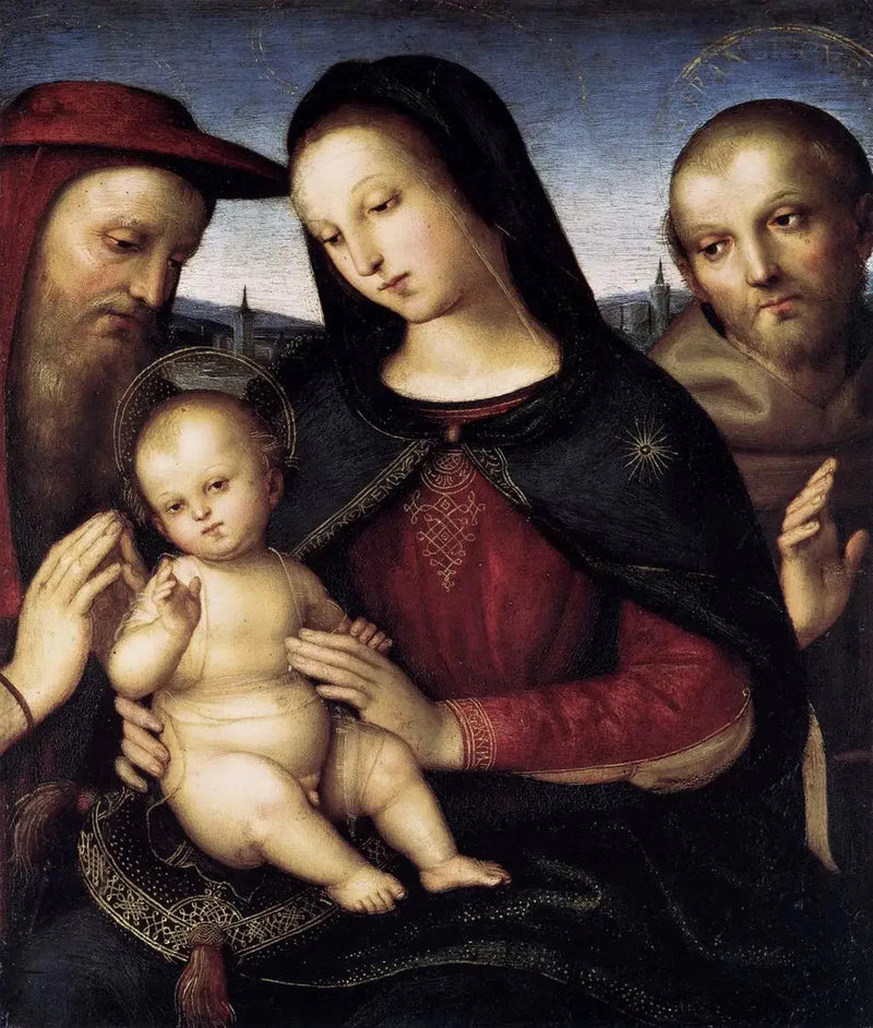 Virgem e o Menino com os santos Jerônimo e Francisco - Rafael Sanzio