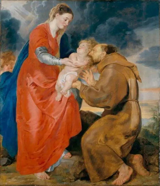 Virgem com o Menino Jesus apresentando a São Francisco de Assis - Peter Paul Rubens