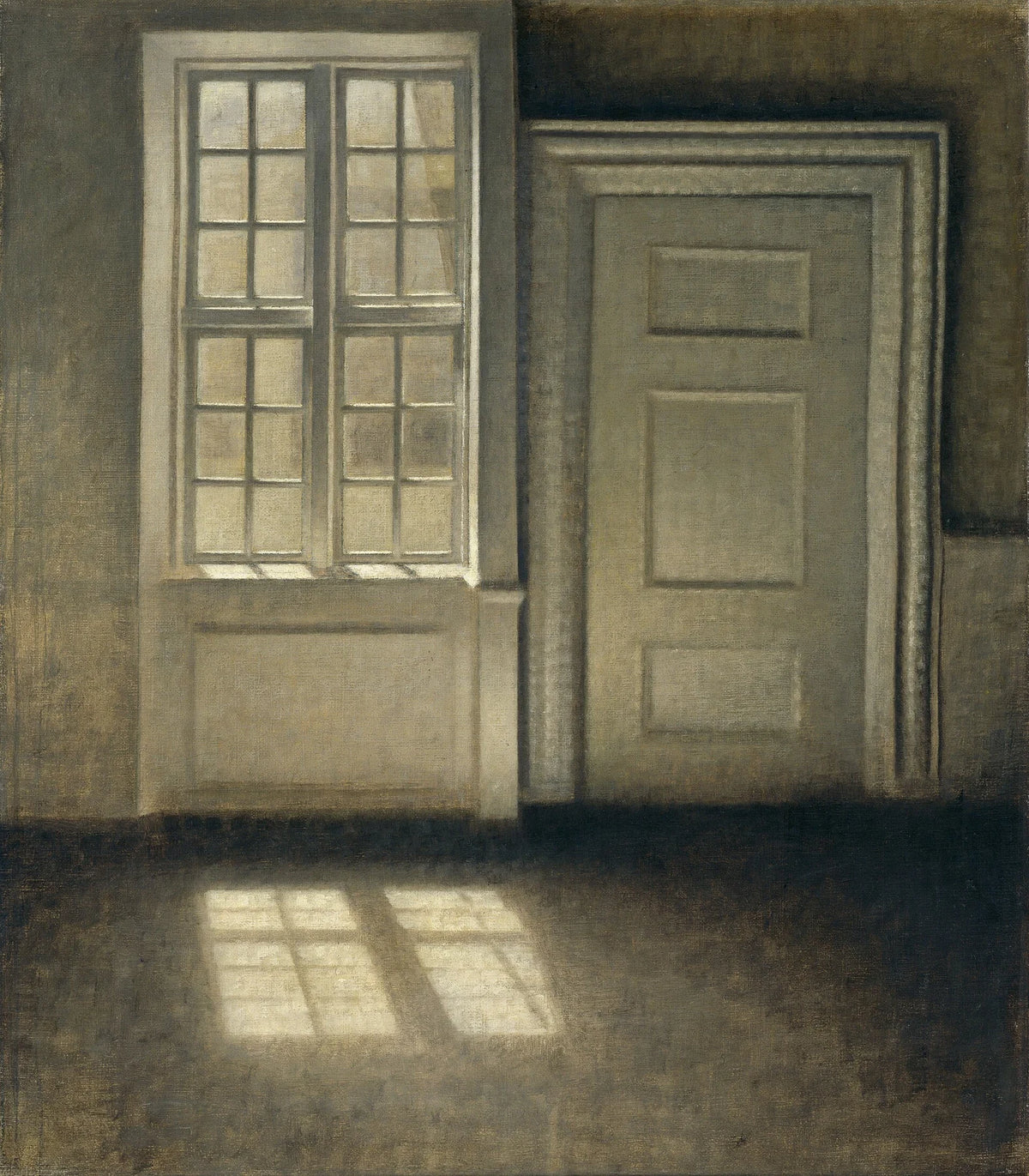 Estudo solar na sala - Vilhelm Hammershøi