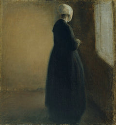 Velha parada perto da janela - Vilhelm Hammershøi