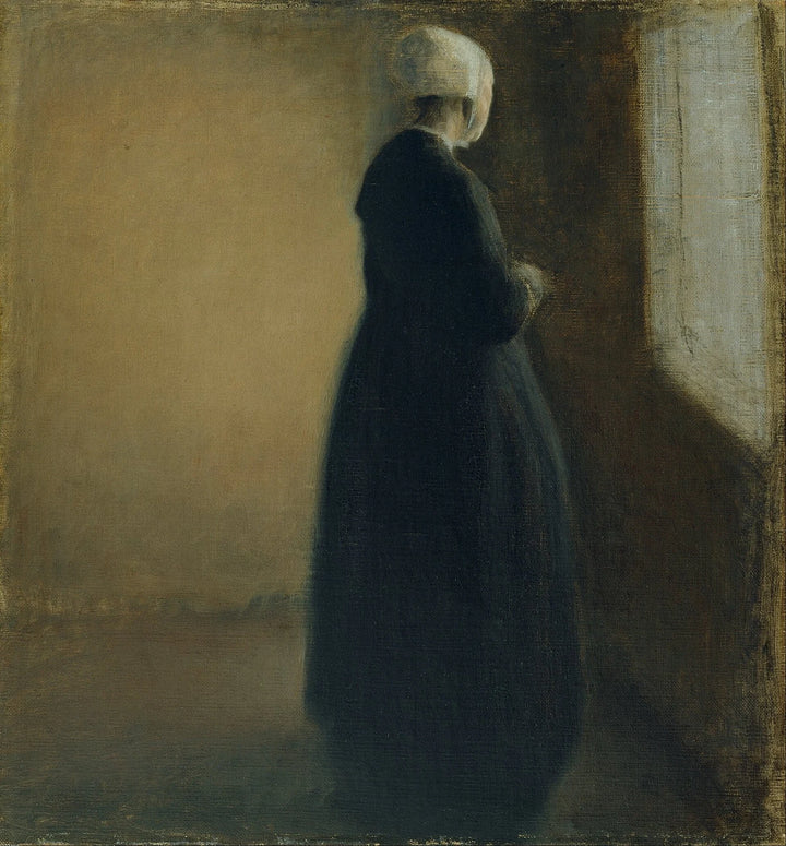 Velha parada perto da janela - Vilhelm Hammershøi