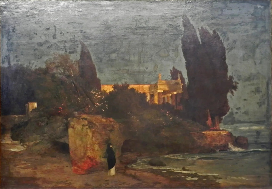 Villa à beira-mar, versão I - Arnold Böcklin