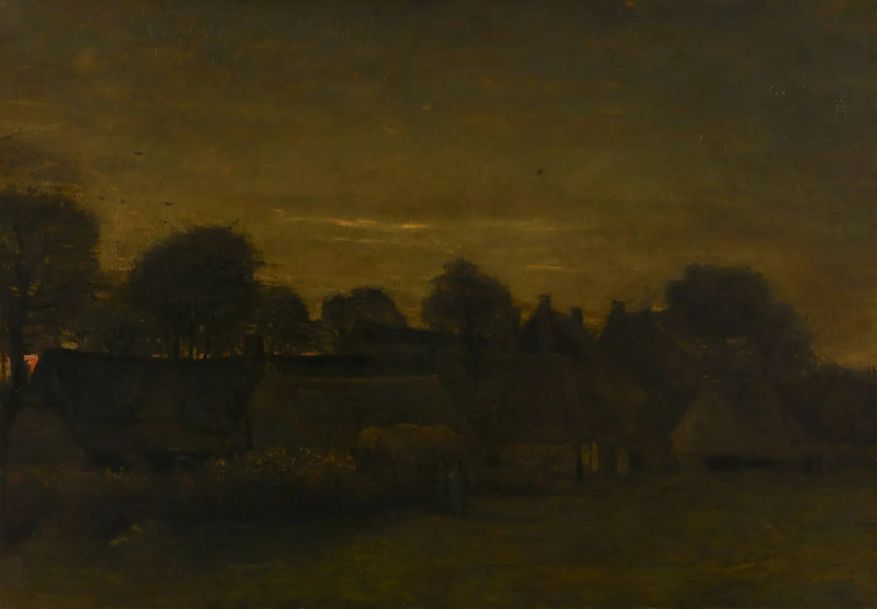 Vila agrícola ao crepúsculo - Vincent van Gogh