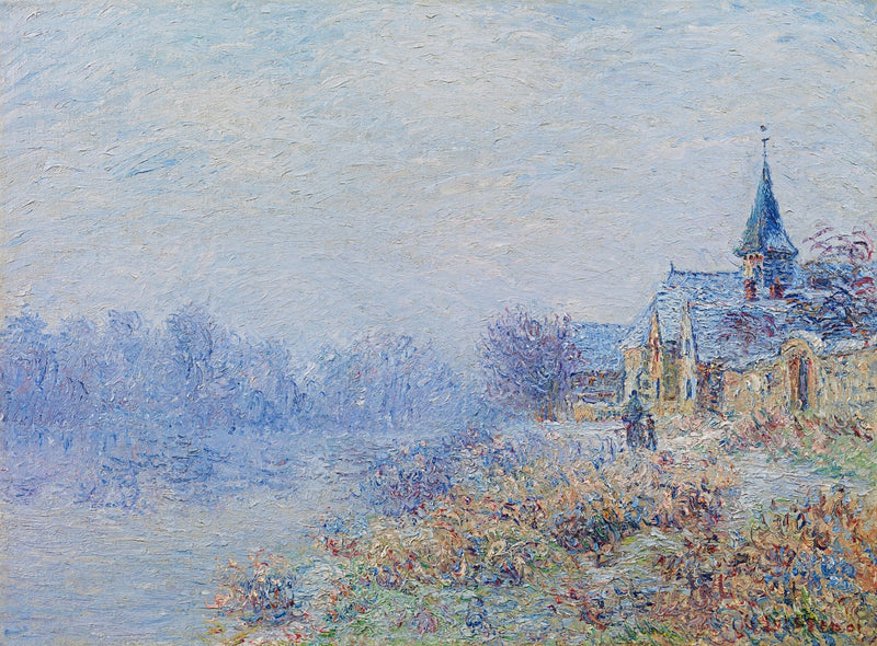 Vilarejo à beira do rio (Porte-Joie) - Gustave Loiseau
