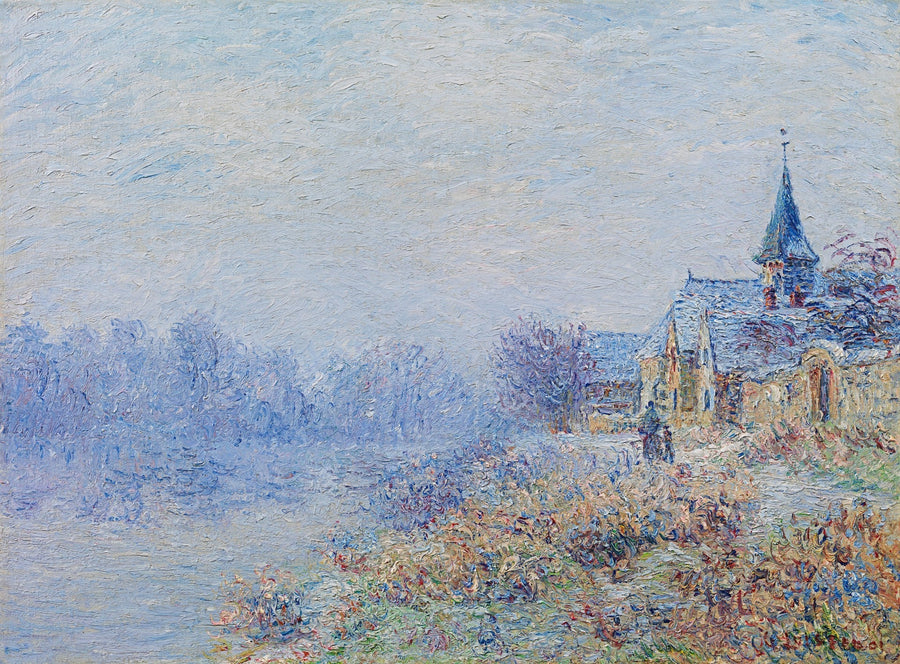 Vilarejo à beira do rio (Porte-Joie) - Gustave Loiseau