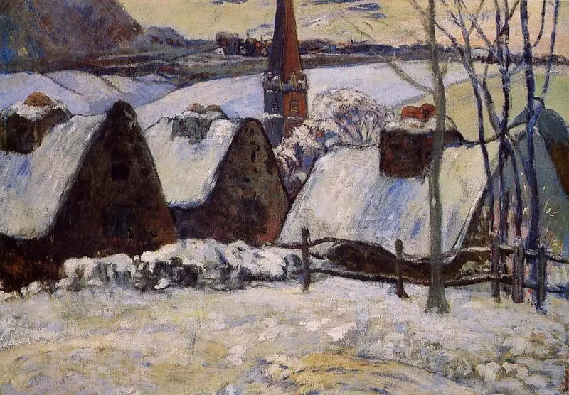 Vila bretã sob a neve - Paul Gauguin