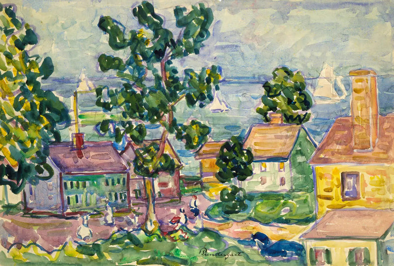 Aldeia costeira da Nova Inglaterra - Maurice Prendergast