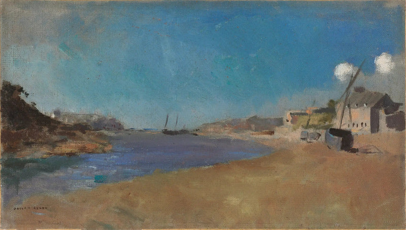 Vilarejo de pescadores, Bretanha - Odilon Redon
