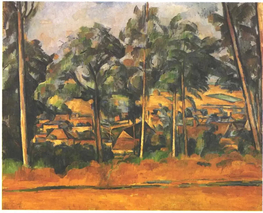 Vila atrás das árvores - Paul Cézanne