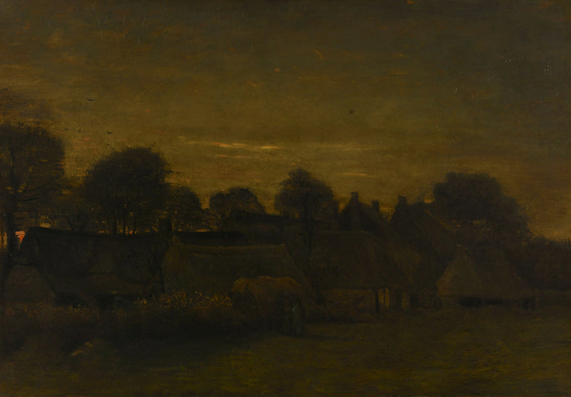 Vila agrícola ao crepúsculo - Vincent van Gogh