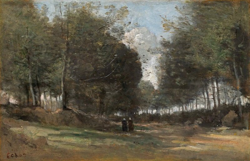 Ville d'Avray, alameda sob as árvores - Jean-Baptiste Camille Corot