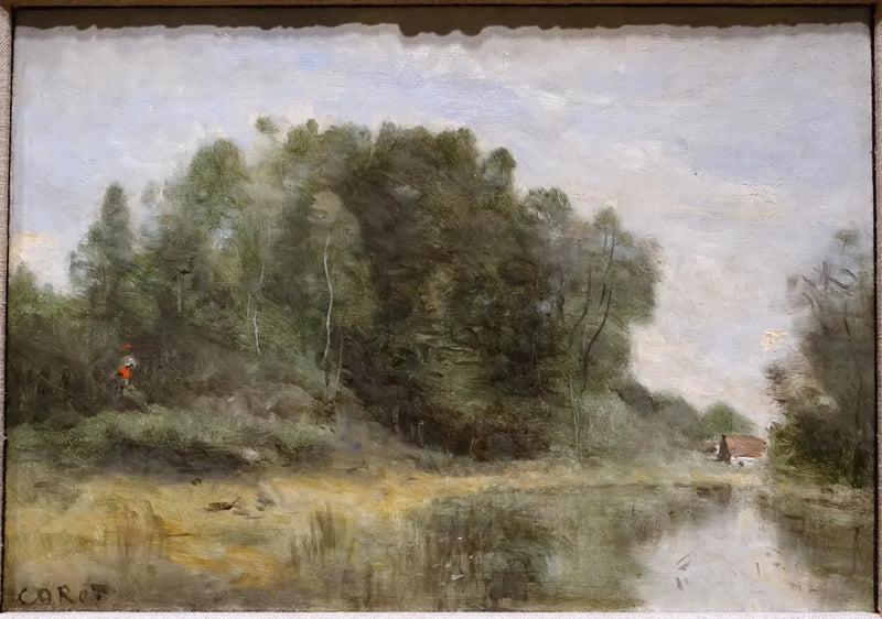 Ville d'Avray - às margens do lago - Jean-Baptiste Camille Corot
