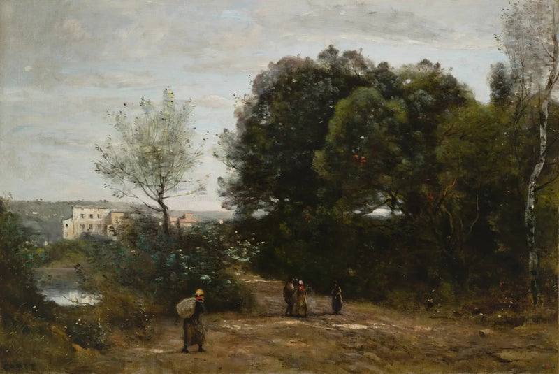 Ville-d'Avray: Caminho à beira do lago - Jean-Baptiste Camille Corot