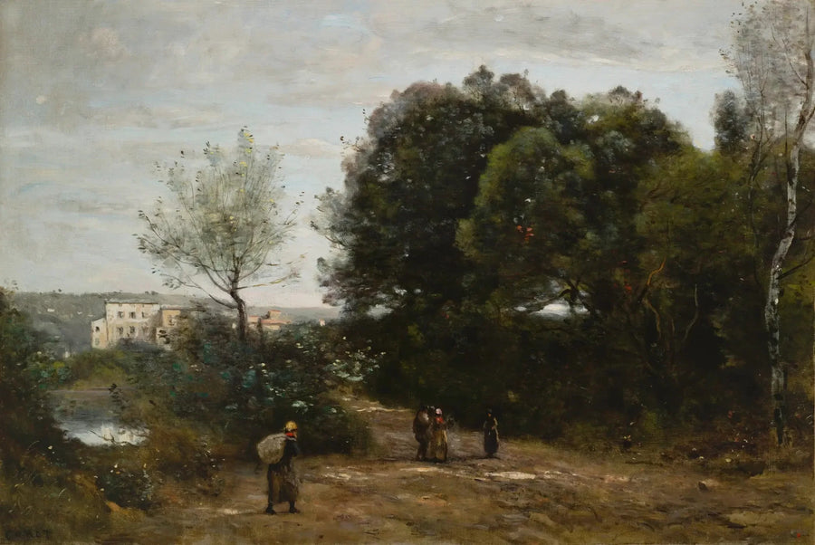 Ville-d'Avray: Caminho à beira do lago - Jean-Baptiste Camille Corot
