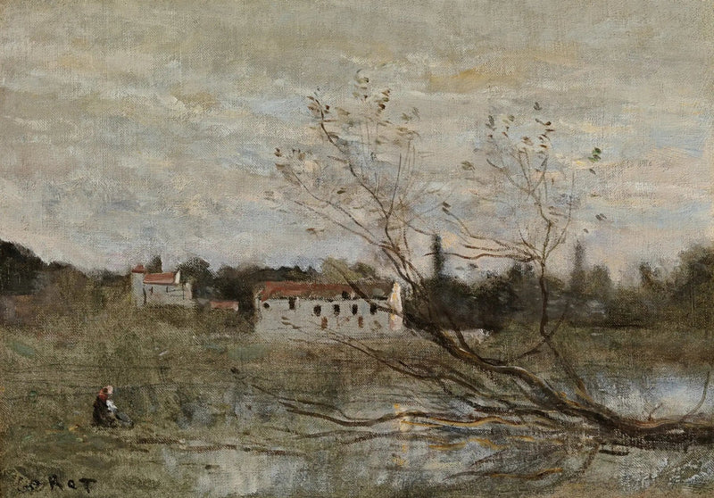 Ville d'Avray, um canto de lago - Jean-Baptiste Camille Corot