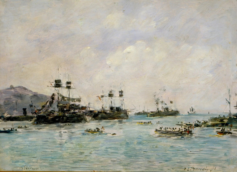 Villefranche - navios de guerra - Eugène Boudin