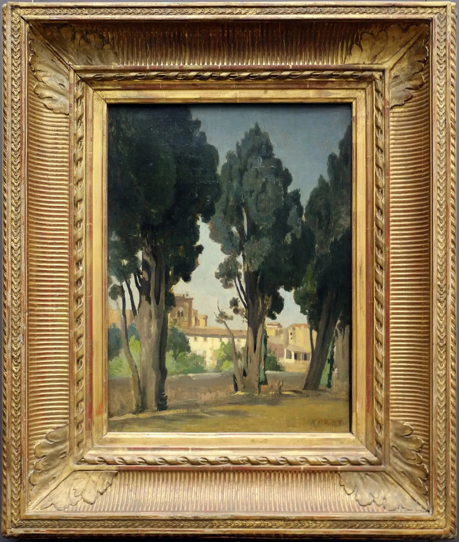 Villeneuve-les-Avignon. Terraço do jardim do hospice - Jean-Baptiste Camille Corot