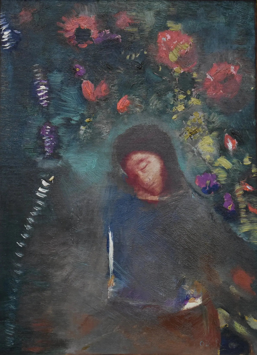 Rosto e flores - Odilon Redon