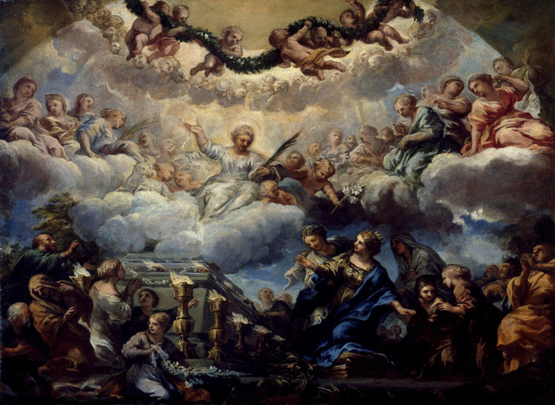 Visão de Santa Constantina diante do túmulo das santas Agnès e Émérentienne - Pietro da Cortona