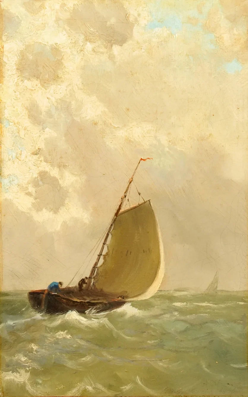 Iate em mar agitado. - Michael Peter Ancher