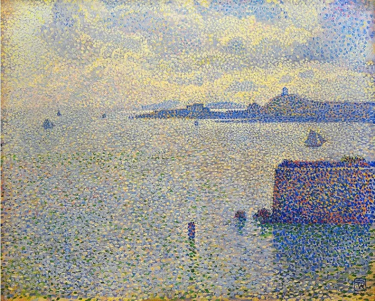 Veleiros e estuário - Théo van Rysselberghe