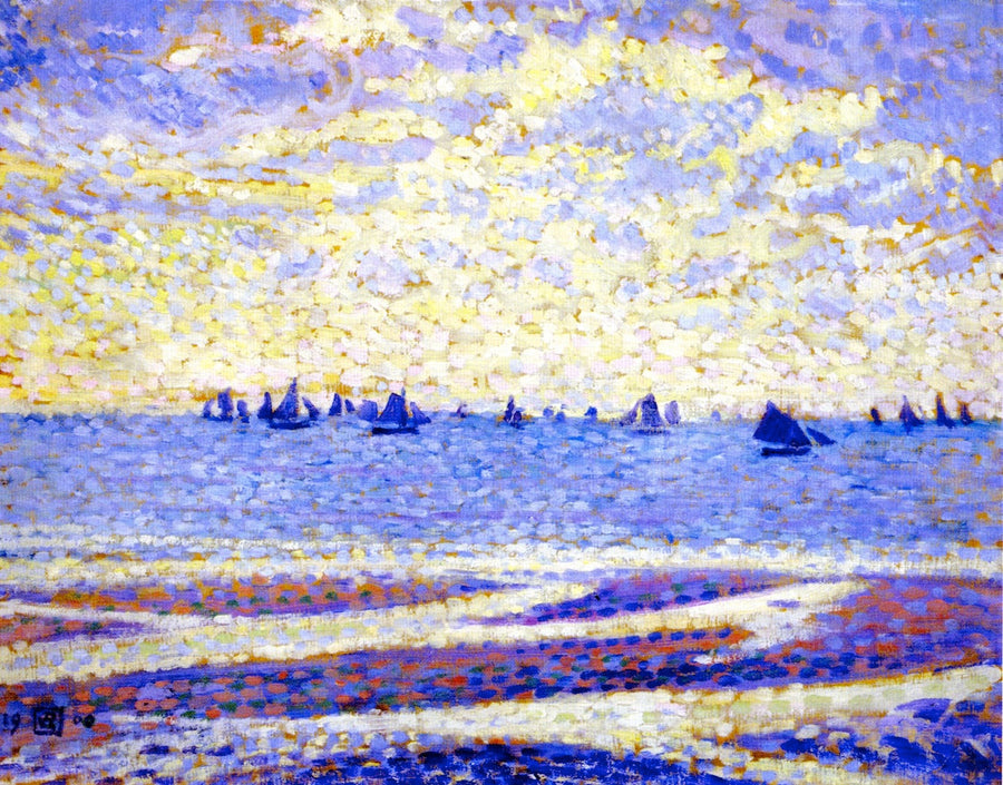 Veleiros no mar - Théodore van Rysselberghe