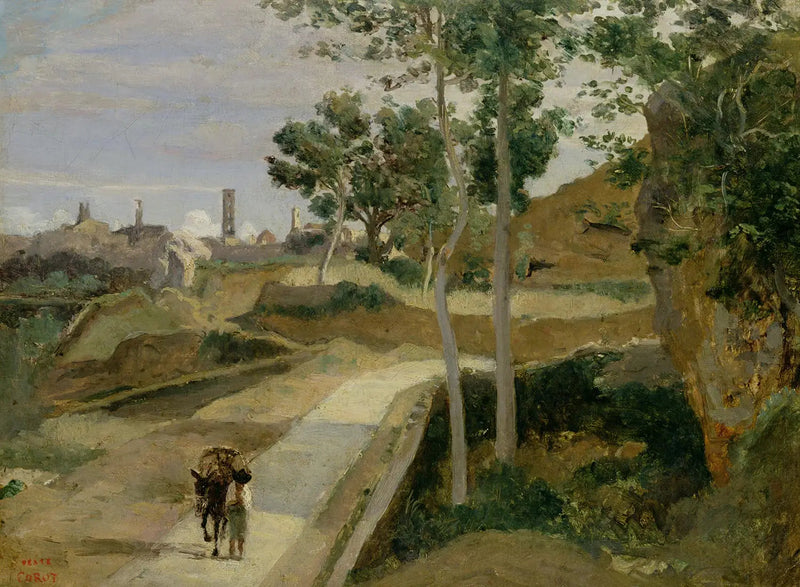 Volterra. Rota descendente da cidade - Jean-Baptiste Camille Corot