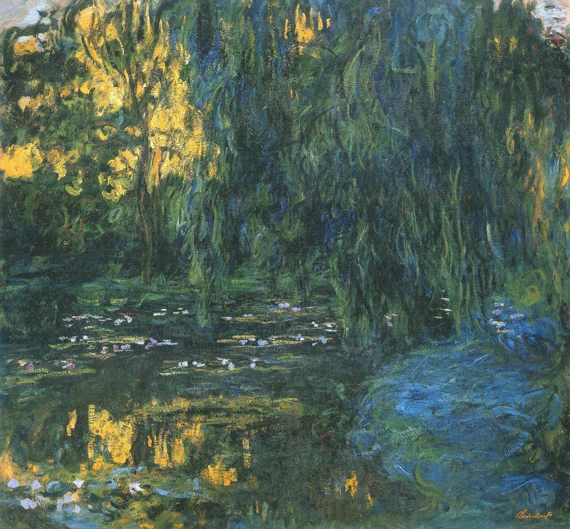 Vista do lago de nenúfares com salgueiro W1866 - Claude Monet