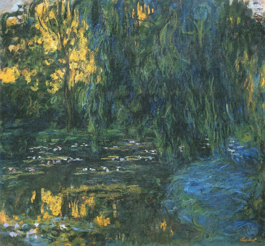 Vista do lago com nenúfares e salgueiro - Claude Monet