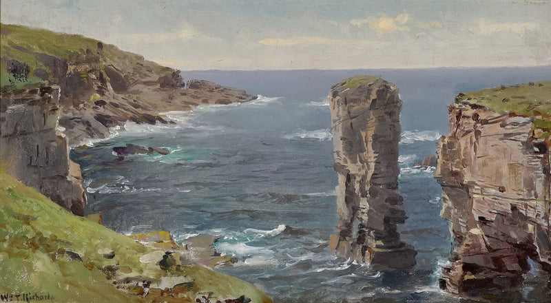 Vista costeira britânica (Costa de Cornwall) - William Trost Richards