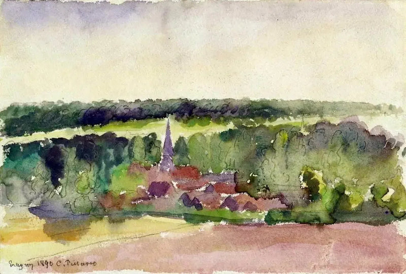 Vista de Éragny - Camille Pissarro
