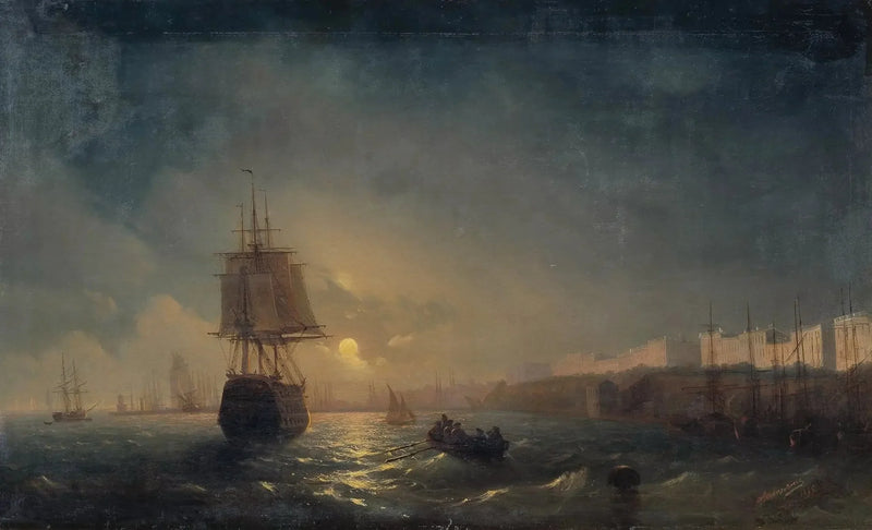 Vista de Odessa numa noite de lua cheia - Ivan Aïvazovski